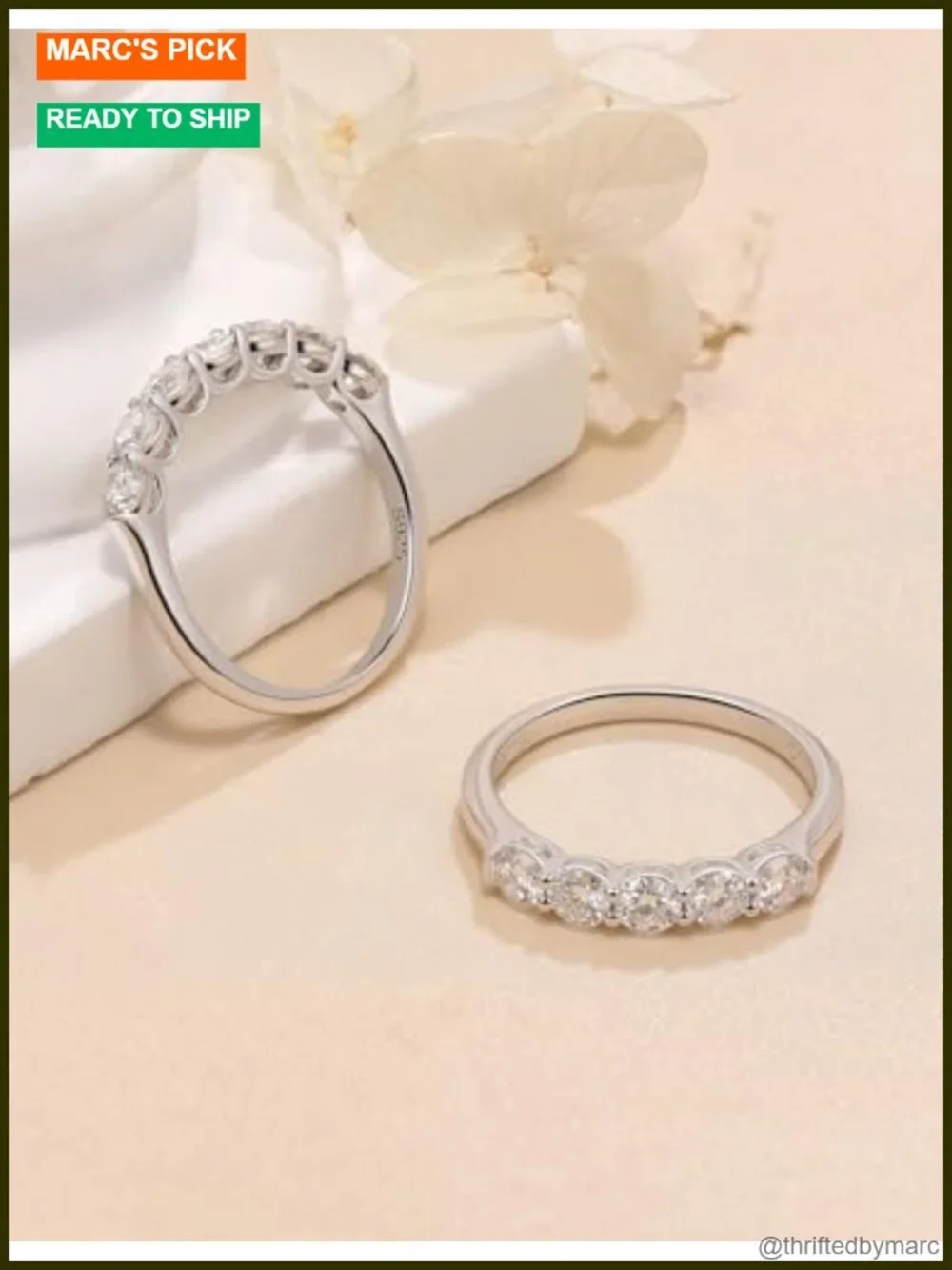 Moissanite Wedding Band Sterling Silver Eternity Ring for Women